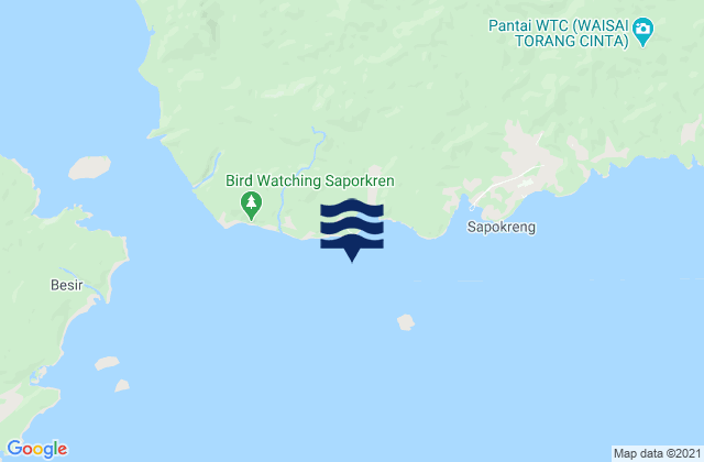 Saonek Dampier Strait, Indonesia tide times map