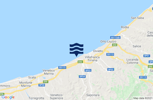 Saponara, Italy tide times map