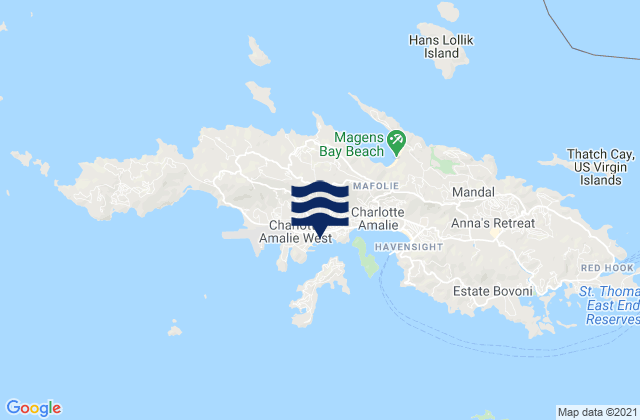 Sapphire Beach, U.S. Virgin Islands tide times map