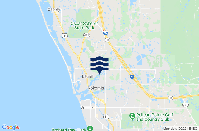 Sarasota County, United States tide chart map