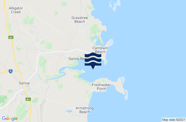 Sarina Inlet, Australia tide times map