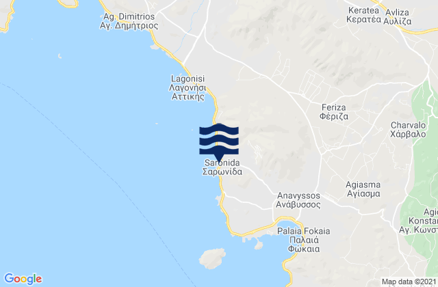 Saronida, Greece tide times map