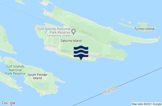 Saturna Island, Canada tide times map