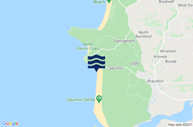 Saunton Sands Beach, United Kingdom tide times map