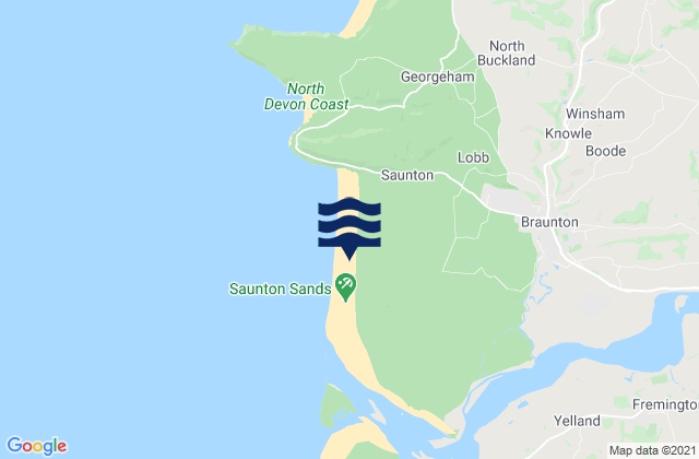 Saunton Sands, United Kingdom tide times map