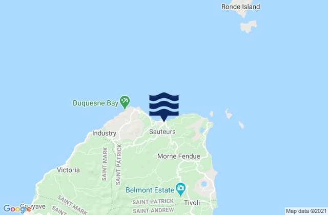 Sauteurs, Grenada tide times map