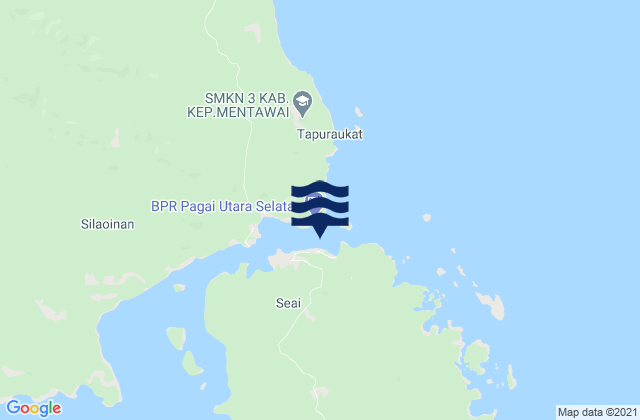 Sawangtungku North Pagai Island, Indonesia tide times map
