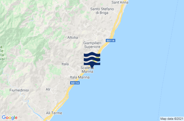 Scaletta Zanclea, Italy tide times map