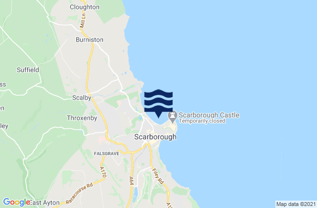Scarborough - North Bay, United Kingdom tide times map
