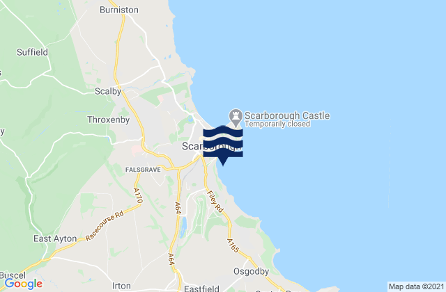 Scarborough South Bay Beach, United Kingdom tide times map