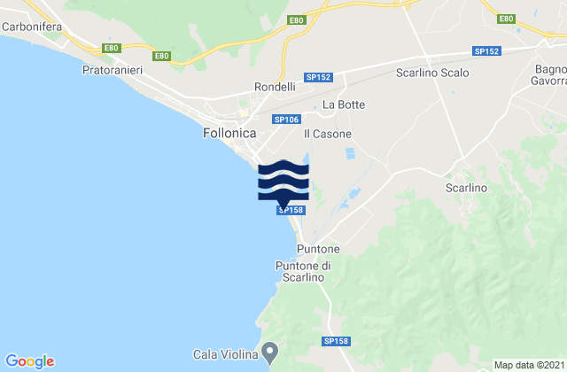 Scarlino Scalo, Italy tide times map