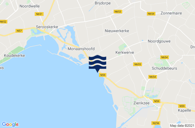 Schouwen-Duiveland, Netherlands tide times map