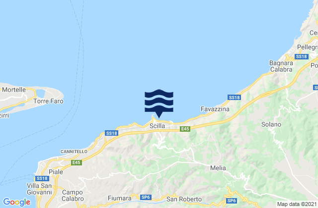 Scilla, Italy tide times map