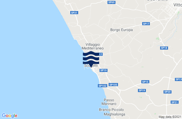 Scoglitti, Italy tide times map