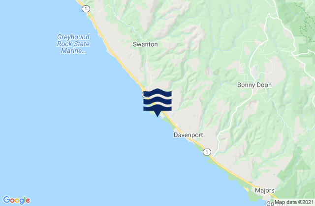 Scott Creek-Beach, United States tide chart map