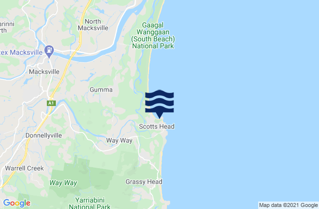 Scotts Head, Australia tide times map