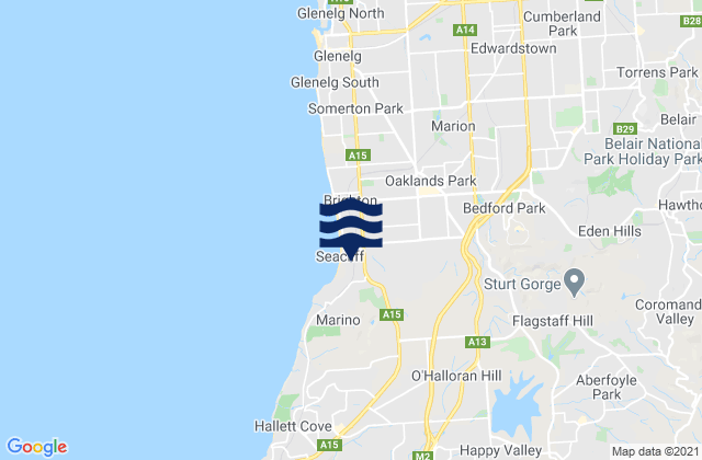 Seacliff, Australia tide times map