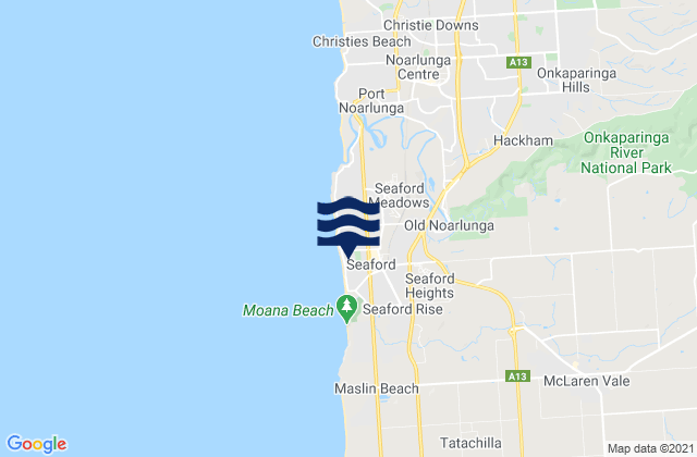 Seaford, Australia tide times map