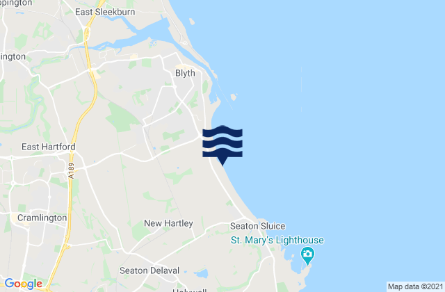 Seaton To Blyth, United Kingdom tide times map