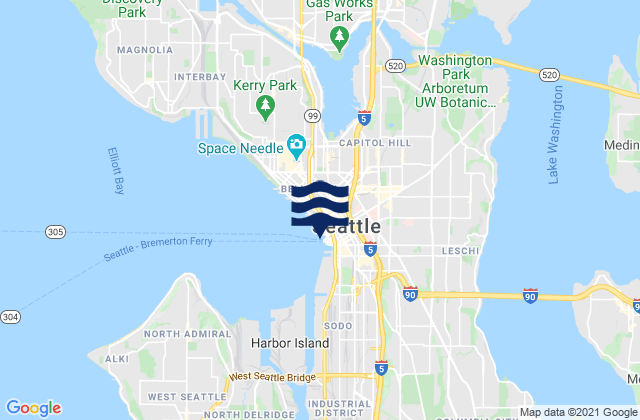 Seattle (madison St ) Elliott Bay, United States tide chart map