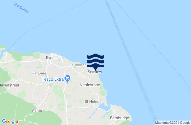 Seaview, United Kingdom tide times map
