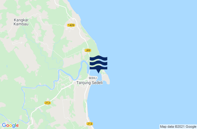 Sedili, Malaysia tide times map