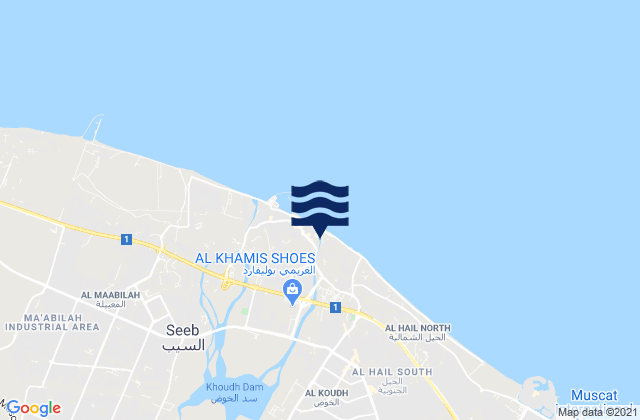 Seeb, Oman tide times map