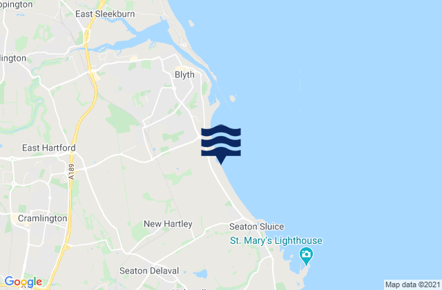 Seghill, United Kingdom tide times map