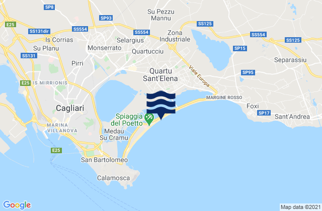 Selargius, Italy tide times map