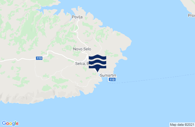 Selca, Croatia tide times map