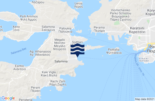 Selinia, Greece tide times map