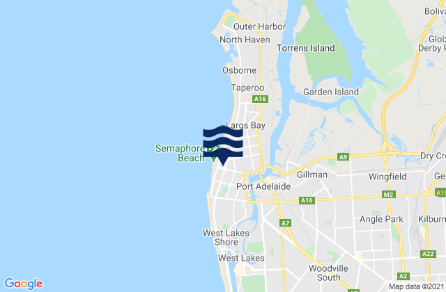 Semaphore, Australia tide times map