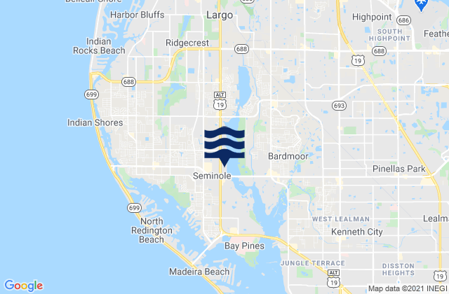 Seminole, United States tide chart map