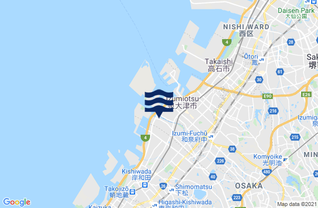 Senboku-gun, Japan tide times map
