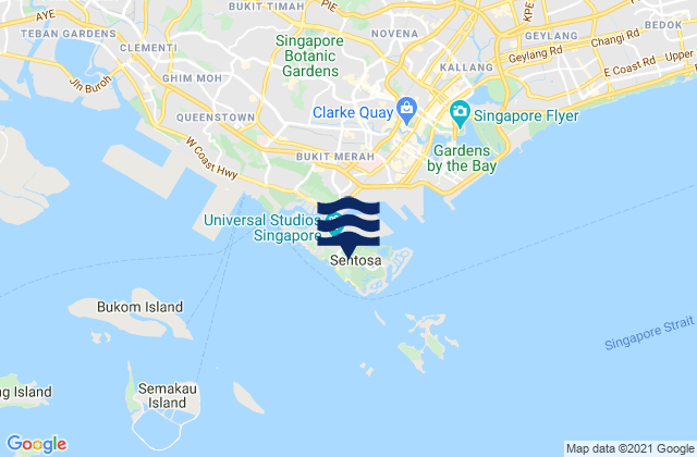 Sentosa Island, Singapore tide times map