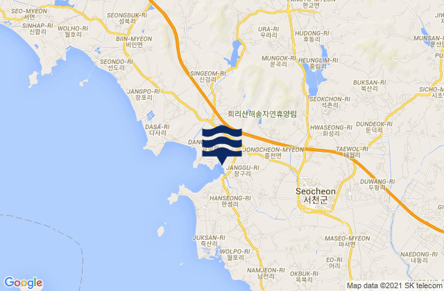 Seocheon-gun, South Korea tide times map