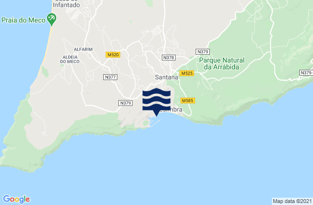 Sesimbra, Portugal tide times map