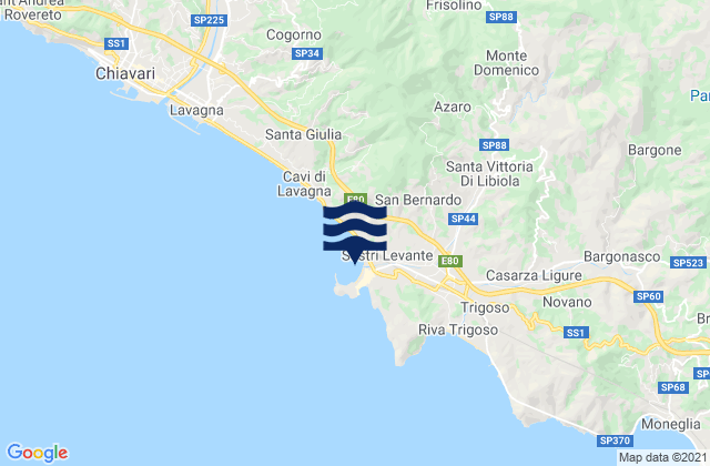 Sestri Levante, Italy tide times map