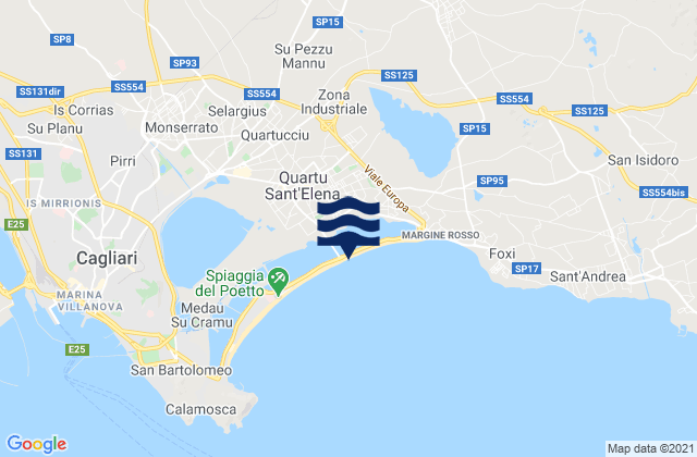 Settimo San Pietro, Italy tide times map