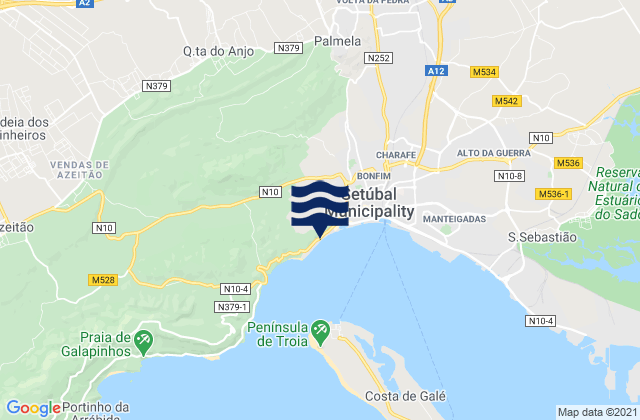 Setubal, Portugal tide times map