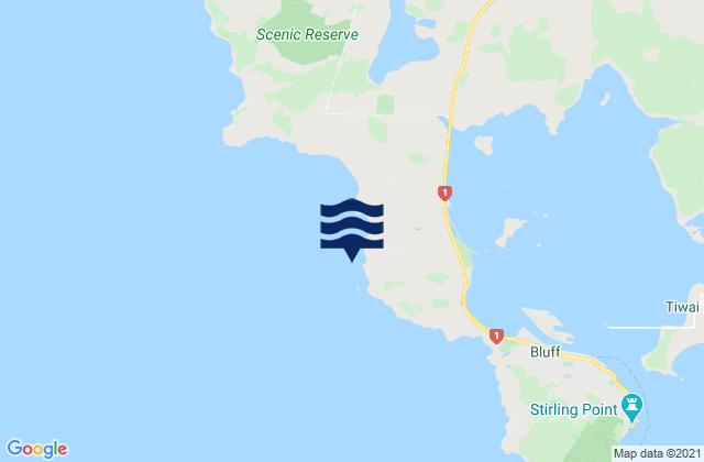Shag Rock, New Zealand tide times map