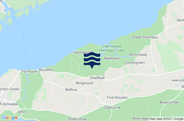 Shalfleet, United Kingdom tide times map