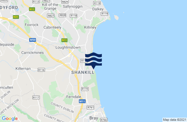 Shankill, Ireland tide times map