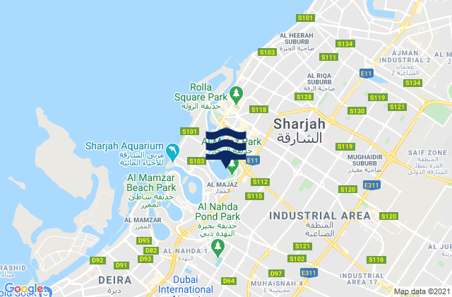 Sharjah, United Arab Emirates tide times map