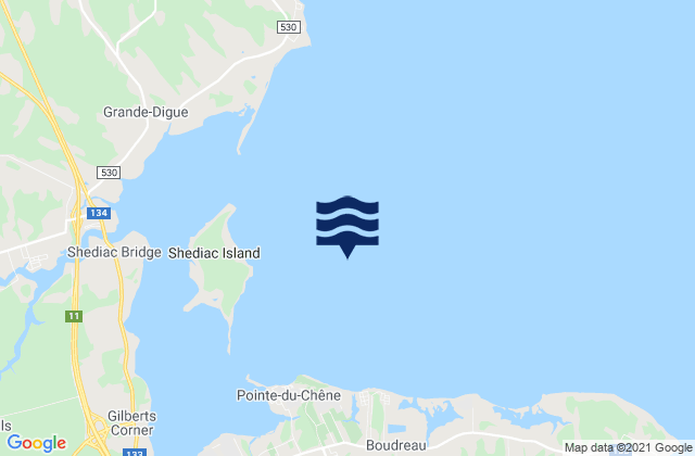 Shediac Bay, Canada tide times map