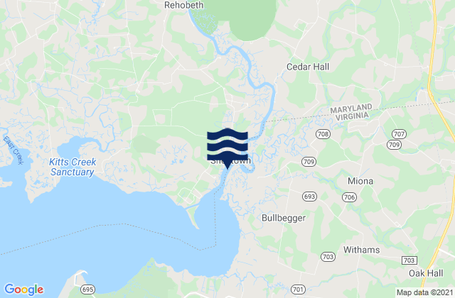 Shelltown, United States tide chart map