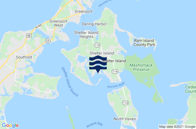 Shelter Island, United States tide chart map