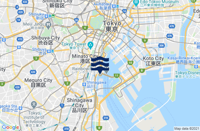 Shibuya-ku, Japan tide times map