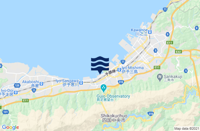 Shikoku-chuo Shi, Japan tide times map