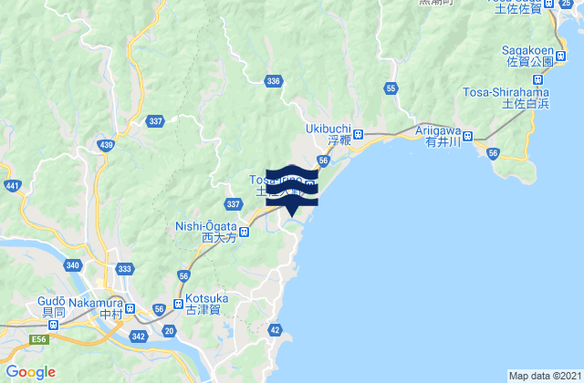 Shimanto-shi, Japan tide times map